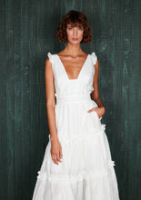 Load image into Gallery viewer, LINEN RUFFLE DRESS
